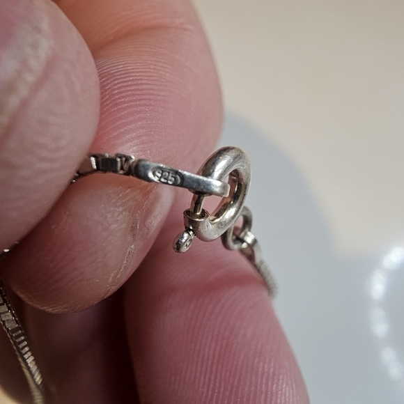 AMAZING Sterling Turquoise Dangle Floral Botanical Pendent .925 Silver Chain - Picture 8 of 10